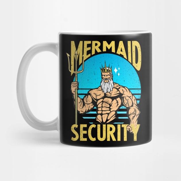 mermaid security - funny merman and mermaid dad by savage land 